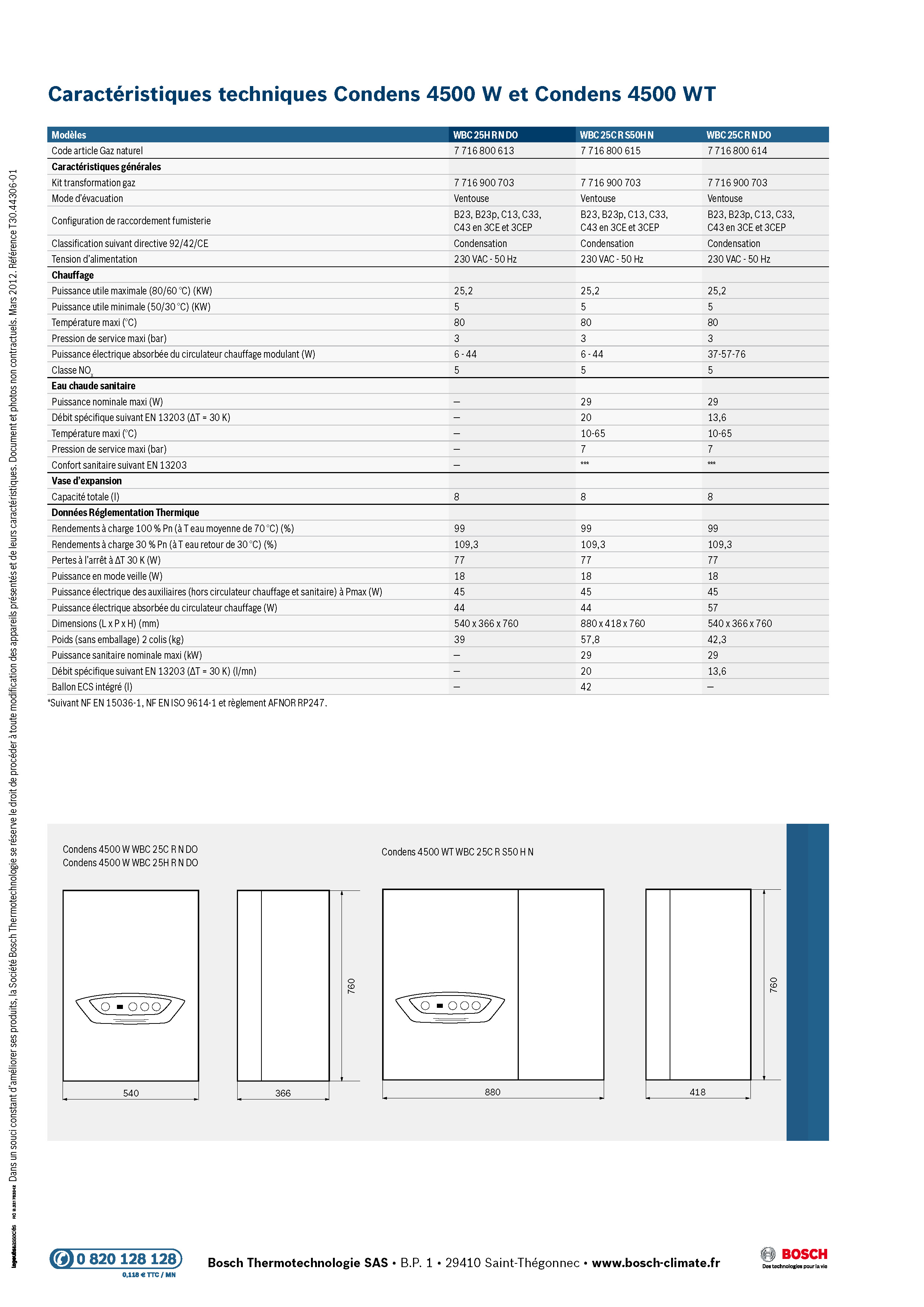Chaudière murale à condensation CONDENS 4500 WT chauffage + ECS avec — free download
