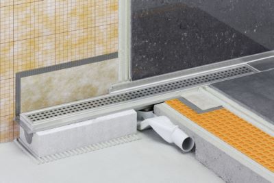 Caniveau pour douche à l'italienne sortie horizontale KERDI-LINE-F