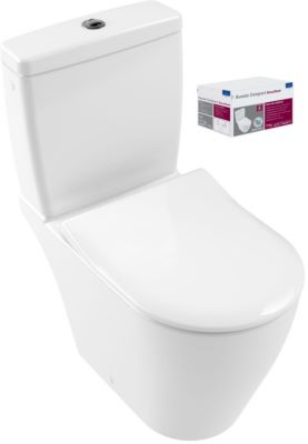 Pack WC à poser sans bride sortie horizontale Villeroy & Boch Direct Flush  NF